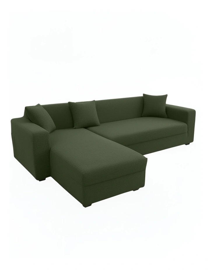 4 Seater Sofa Cover Plain Army in Green image 1
