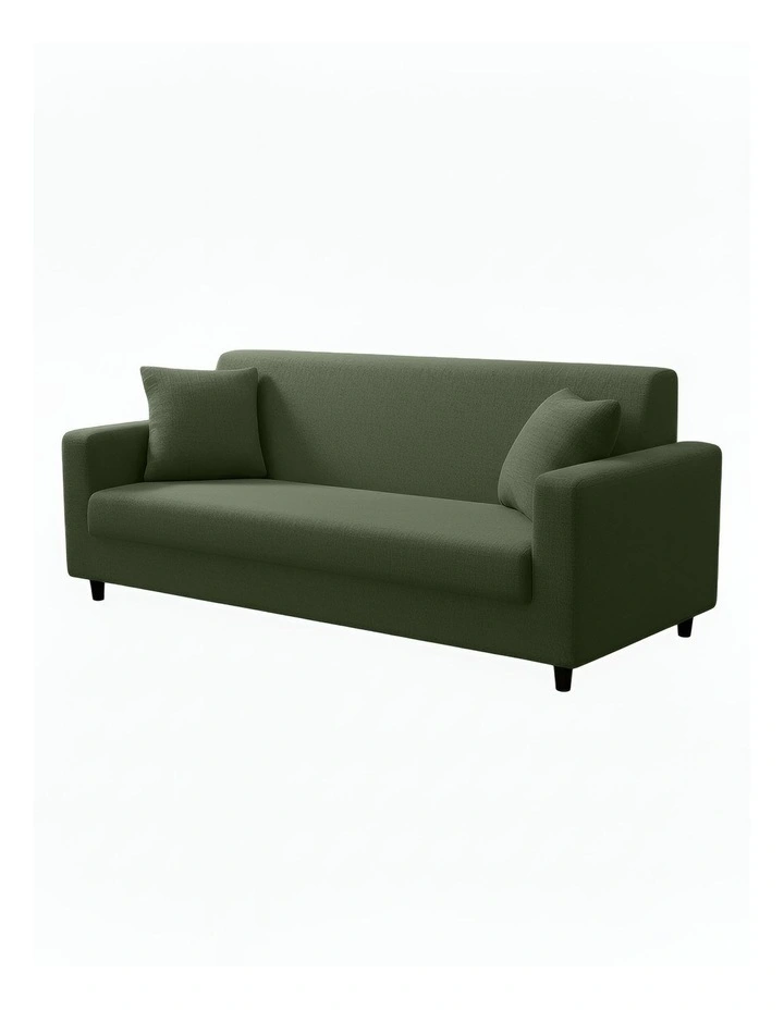 3 Seater Sofa Cover Plain in Army Green image 1
