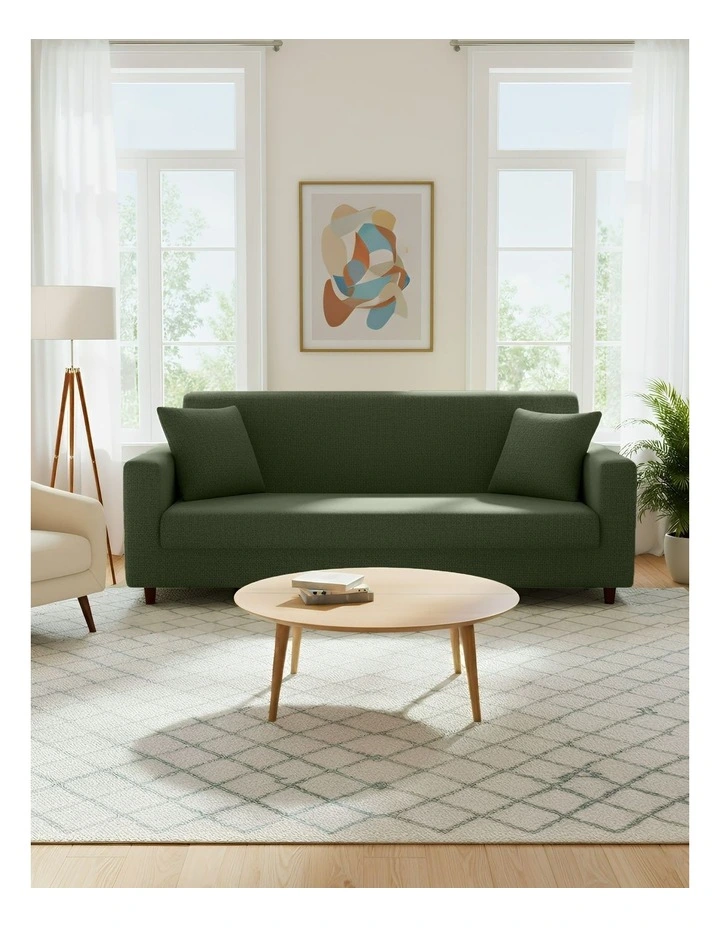 3 Seater Sofa Cover Plain in Army Green image 2