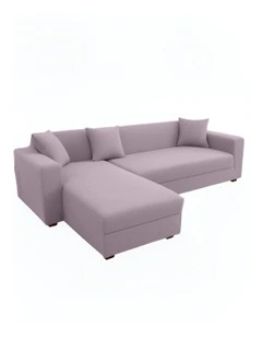 4 Seater Sofa Cover Plain in Light Purple