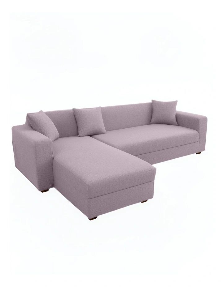 4 Seater Sofa Cover Plain in Light Purple image 1