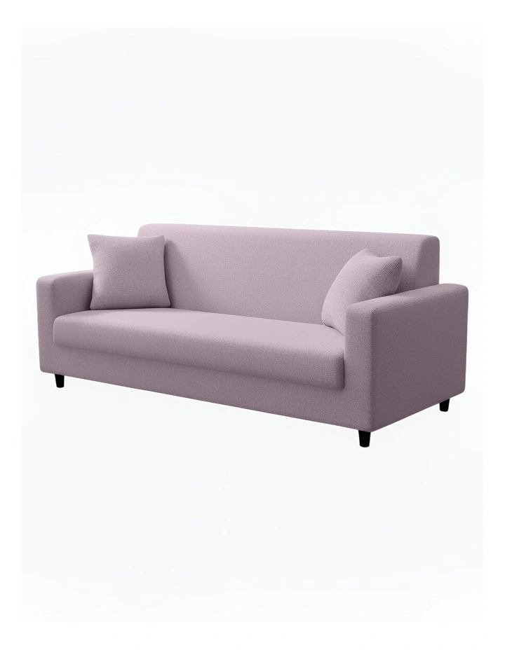 3 Seater Sofa Cover Plain Light in Purple image 1