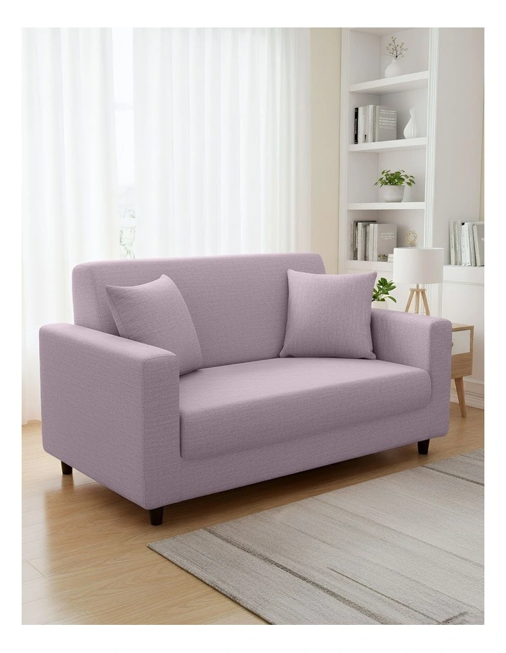 2 Seater Sofa Cover Plain in Light Purple image 2