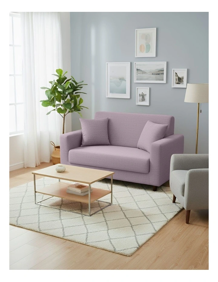 2 Seater Sofa Cover Plain in Light Purple image 3