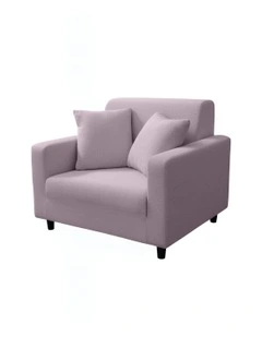 1 Seater Sofa Cover Plain in Light Purple