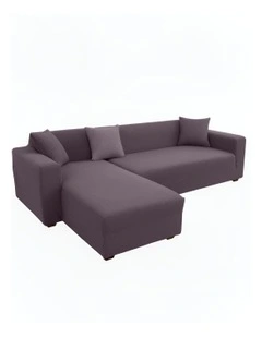 4 Seater Sofa Cover Plain in Purple