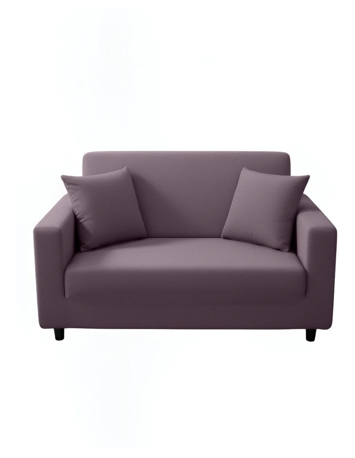 2 Seater Sofa Cover Plain in Purple image 1