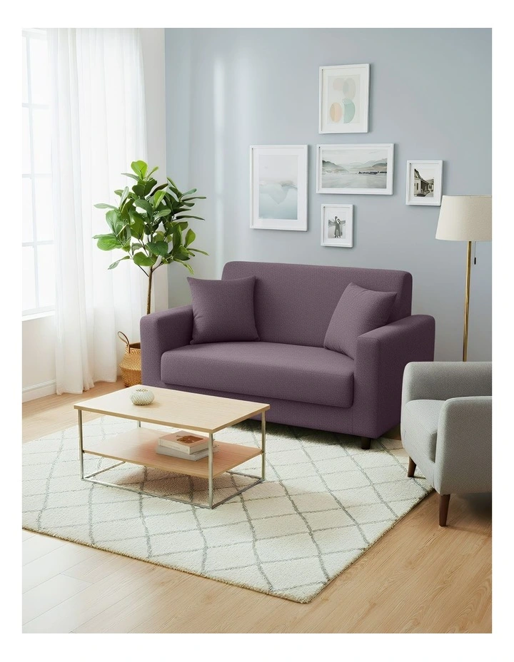 2 Seater Sofa Cover Plain in Purple image 4