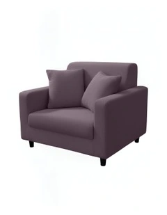 1 Seater Sofa Cover Plain in Purple