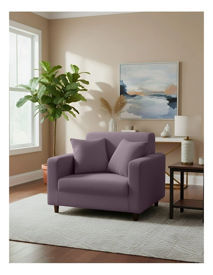 1 Seater Sofa Cover Plain in Purple image 2