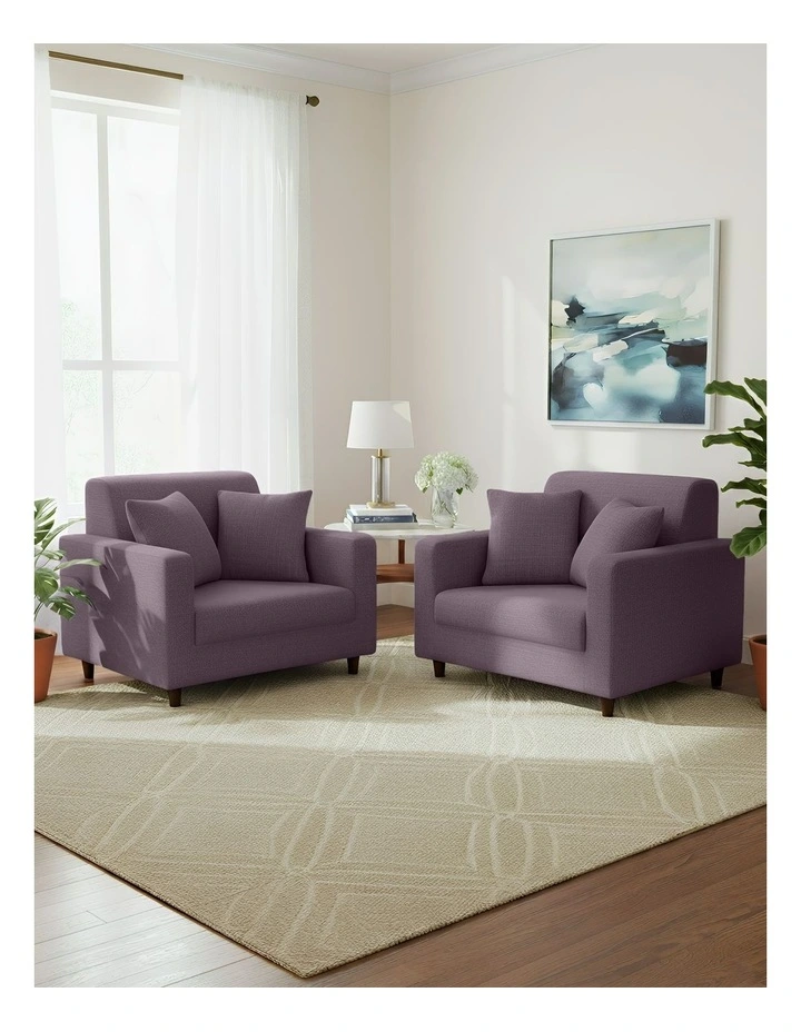 1 Seater Sofa Cover Plain in Purple image 4