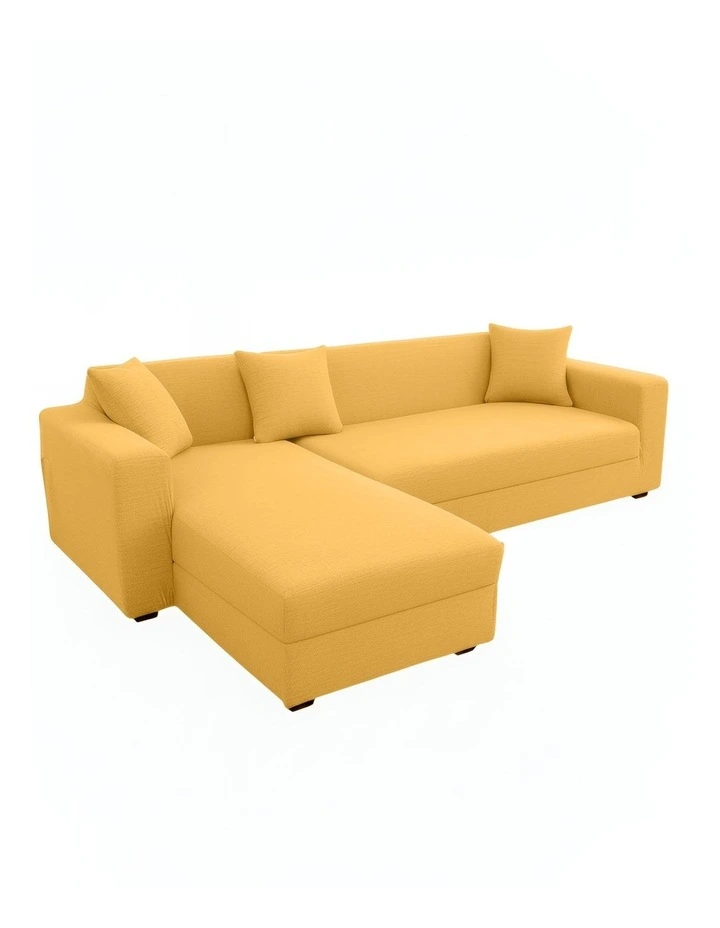 4 Seater Sofa Cover Plain in Yellow image 1