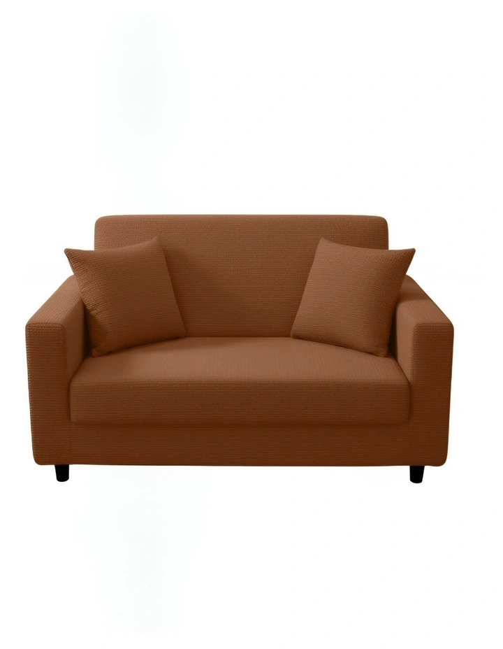 2 Seater Sofa Cover Plain in Light Coffee image 1