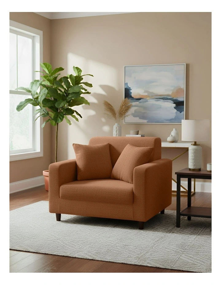 1 Seater Sofa Cover Plain in Light Coffee image 2
