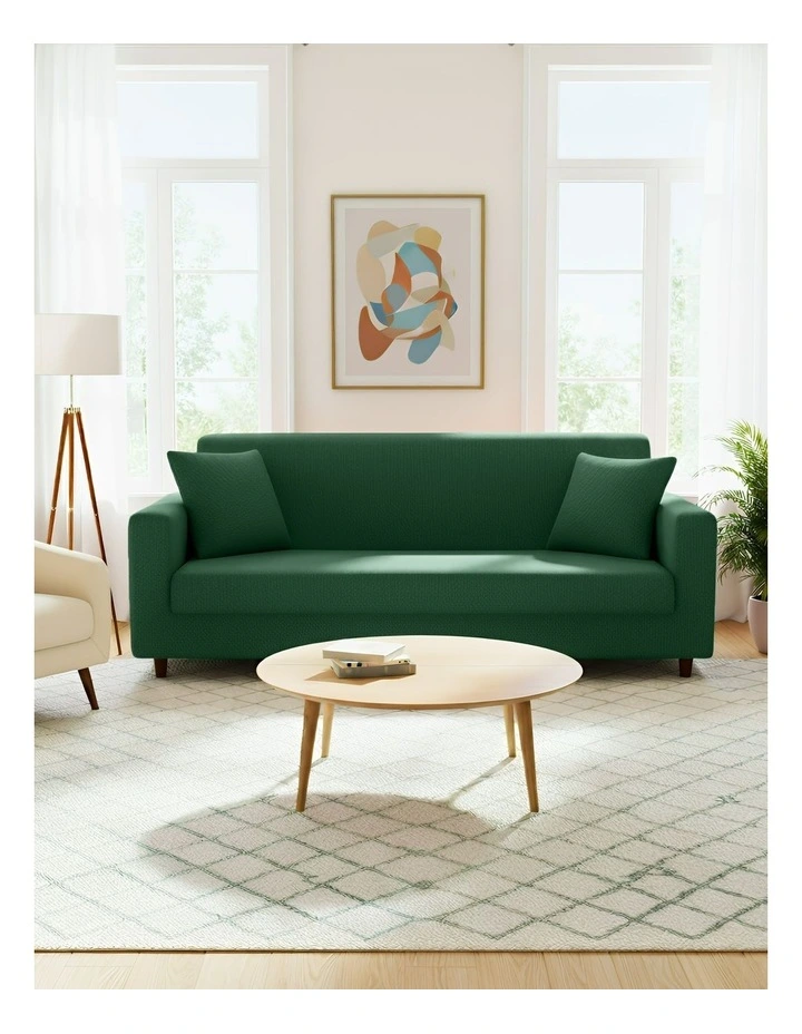 3 Seater Sofa Cover Plain in Green image 2