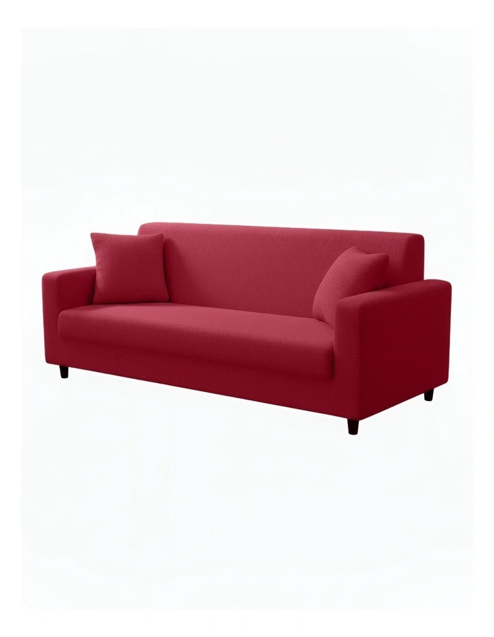 3 Seater Sofa Cover Plain in Red image 1