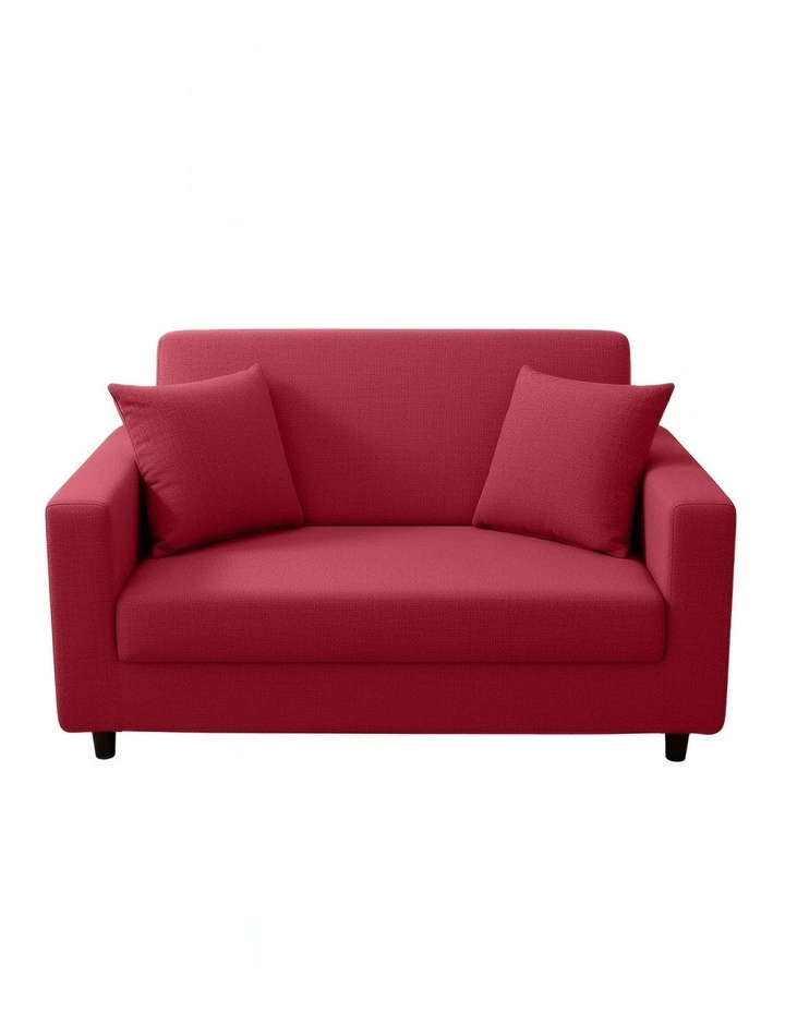 2 Seater Sofa Cover Plain in Red image 1