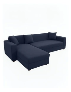 4 Seater Sofa Cover Plain in Navy Blue