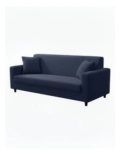3 Seater Sofa Cover Plain in Navy Blue