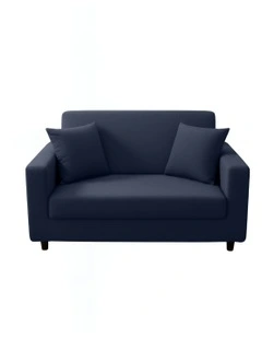 2 Seater Sofa Cover Plain in Navy Blue
