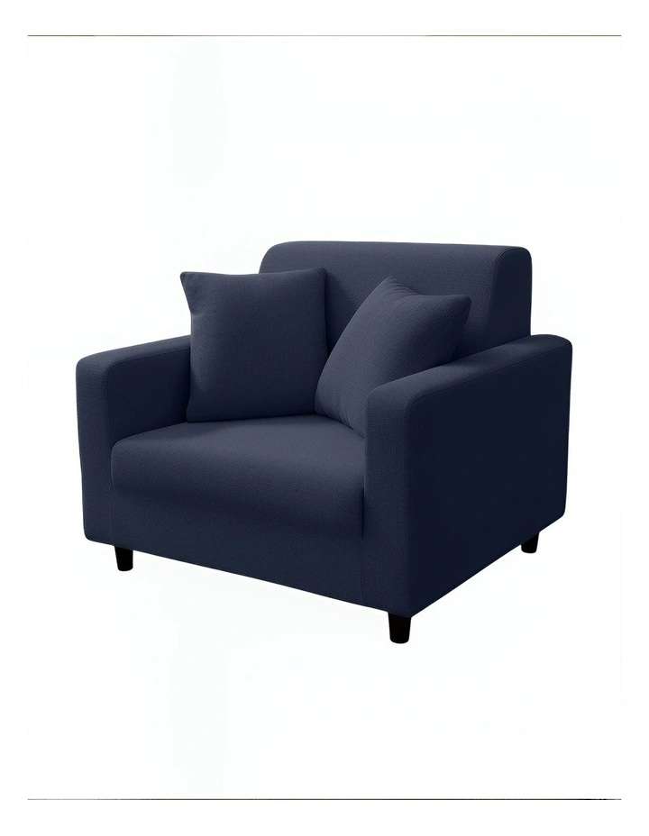 1 Seater Sofa Cover Plain in Navy Blue image 1