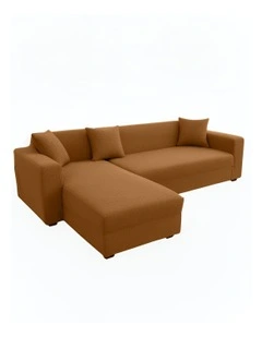 4 Seater Sofa Cover in Plain Caramel