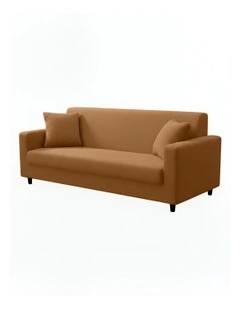 3 Seater Sofa Cover in Plain Caramel