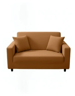 2 Seater Sofa Cover Plain in Caramel