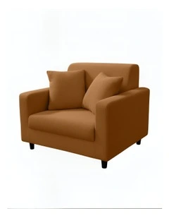 1 Seater Sofa Cover Plain in Caramel