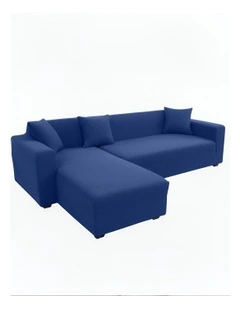 4 Seater Sofa Cover Plain in Royal Blue