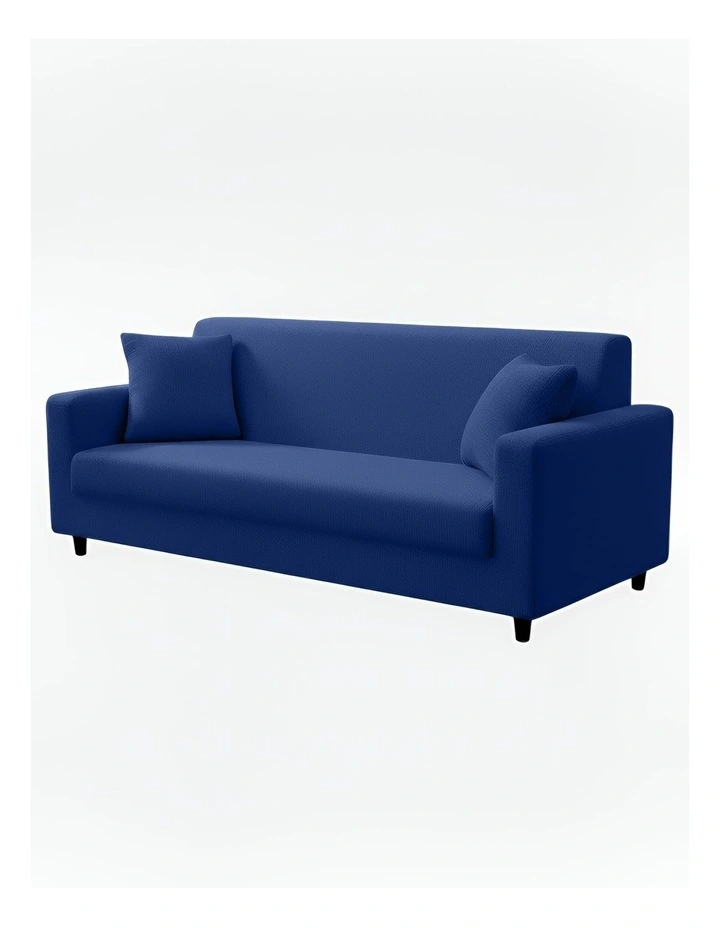 3 Seater Sofa Cover Plain in Royal Blue image 1