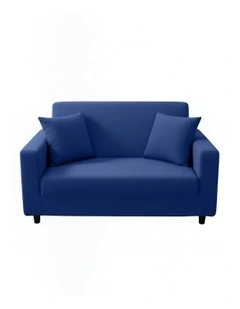 2 Seater Sofa Cover Plain in Royal Blue