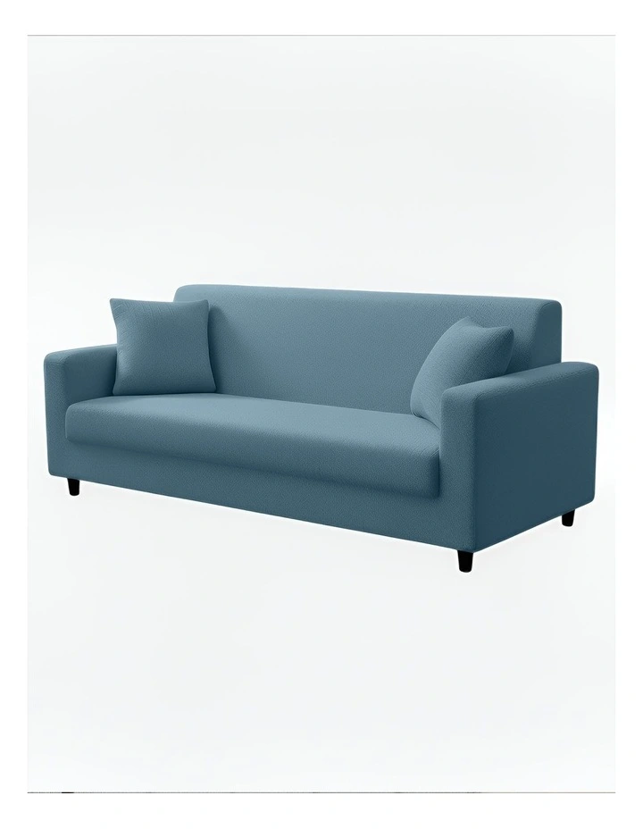 3 Seater Sofa Cover Plain in Grey Blue image 1