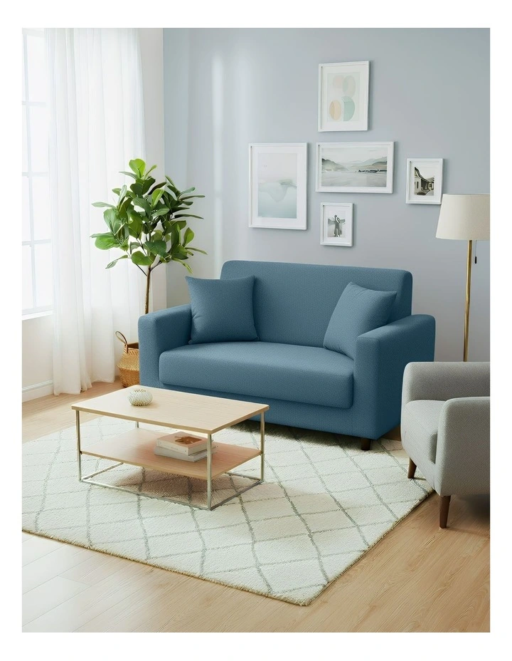 2 Seater Sofa Cover Plain in Grey Blue image 4