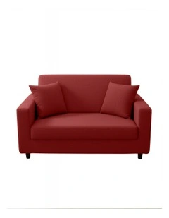 2 Seater Sofa Cover Plain in Wine Red