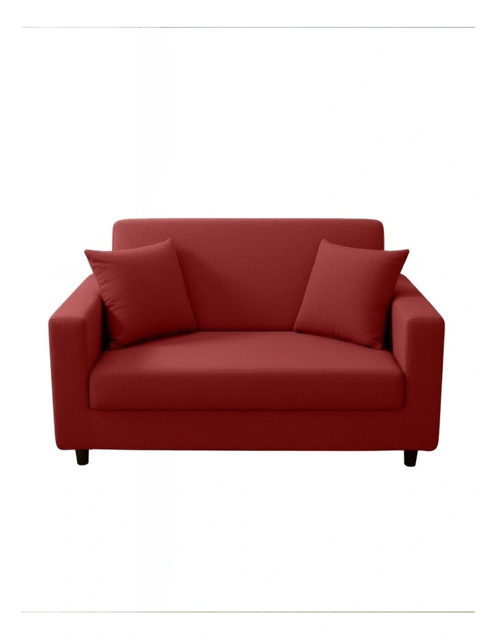 2 Seater Sofa Cover Plain in Wine Red image 1