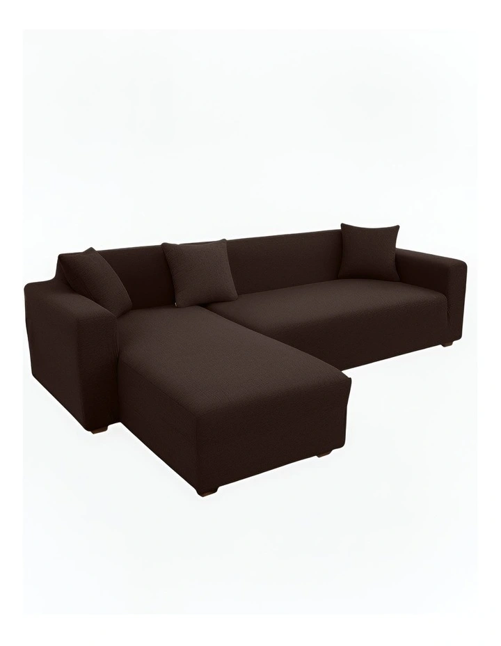4 Seater Sofa Cover Plain in Coffee image 1