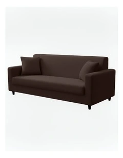 3 Seater Sofa Cover Plain in Coffee