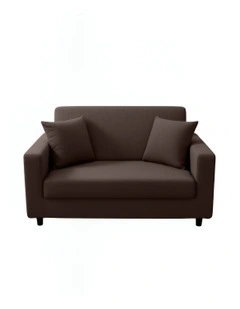 2 Seater Sofa Cover Plain in Coffee