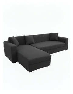 4 Seater Sofa Cover Plain in Dark Grey