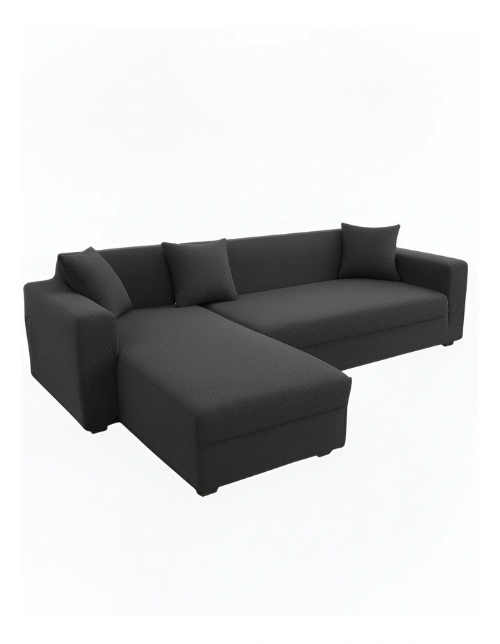 4 Seater Sofa Cover Plain in Dark Grey image 1