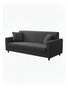 3 Seater Sofa Cover Plain in Dark Grey
