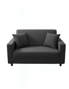 2 Seater Sofa Cover Plain in Dark Grey