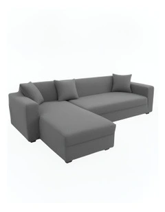 4 Seater Sofa Cover Plain in Ash Grey