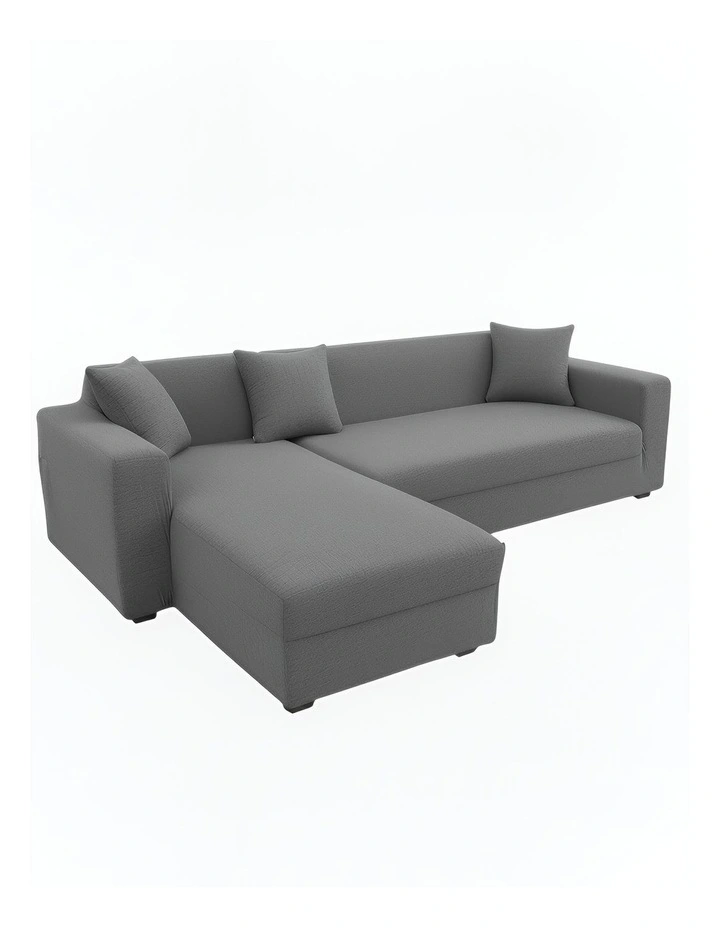 4 Seater Sofa Cover Plain in Ash Grey image 1