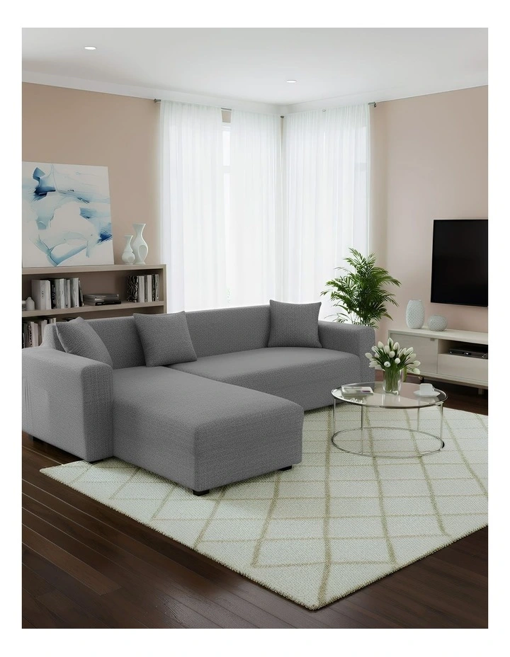 4 Seater Sofa Cover Plain in Ash Grey image 3
