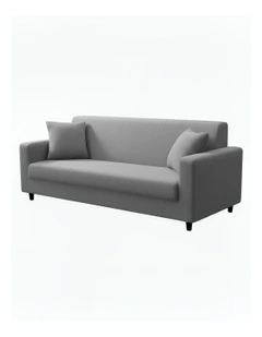 3 Seater Sofa Cover Plain in Ash Grey