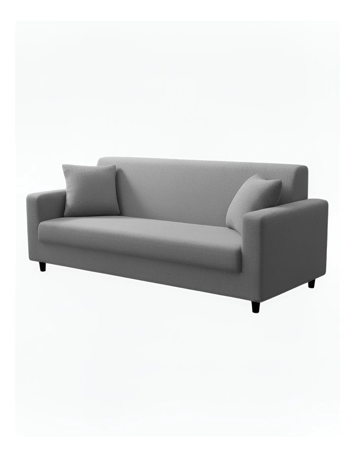 3 Seater Sofa Cover Plain in Ash Grey image 1