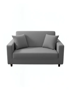 2 Seater Sofa Cover Plain in Ash Grey