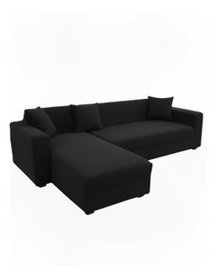 4 Seater Sofa Cover Plain in Black